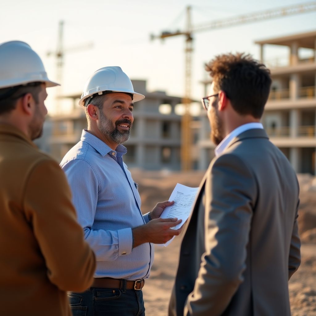 Visita a proyecto inmobiliario con clientes